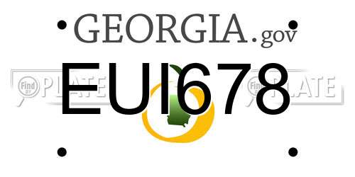 EUI678 Georgia License Plate