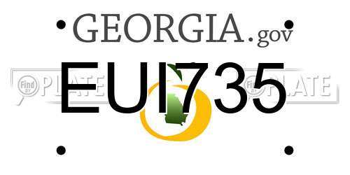 EUI735 Georgia License Plate