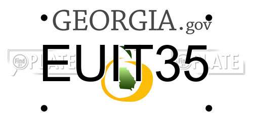 EUIT35 Georgia License Plate