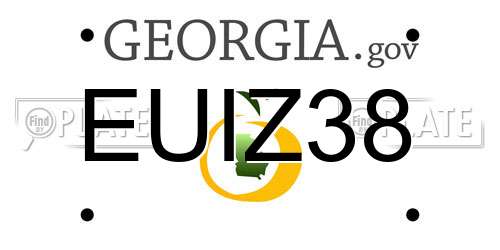 EUIZ38 Georgia License Plate