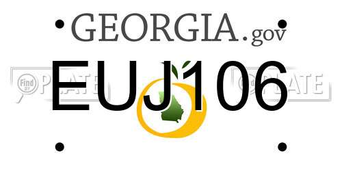 EUJ106 Georgia License Plate