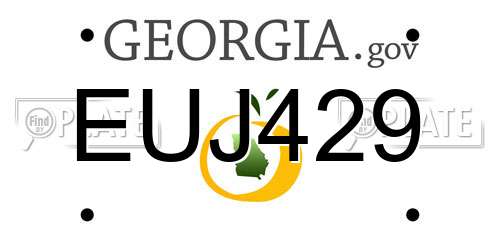 EUJ429 Georgia License Plate