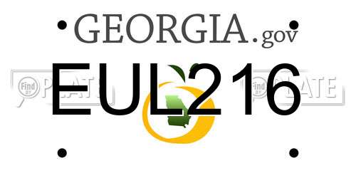 EUL216 Georgia License Plate