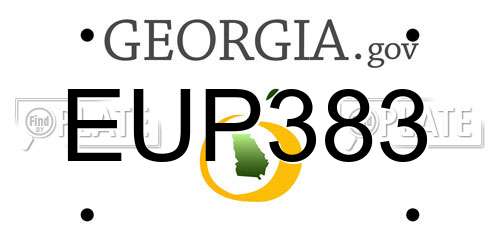 EUP383 Georgia License Plate