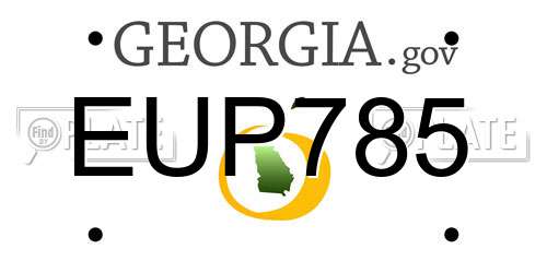 EUP785 Georgia License Plate