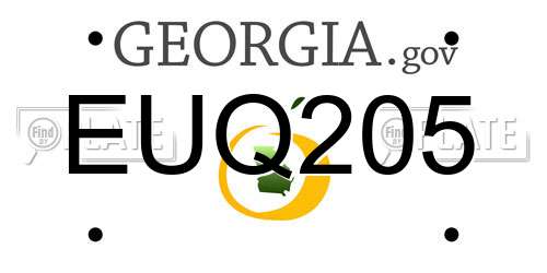 EUQ205 Georgia License Plate