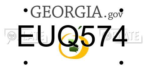 EUQ574 Georgia License Plate