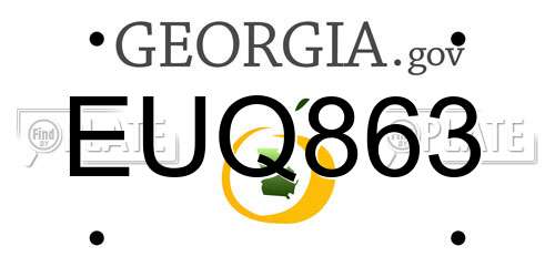 EUQ863 Georgia License Plate