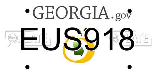 EUS918 Georgia License Plate