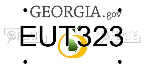 EUT323 Georgia License Plate