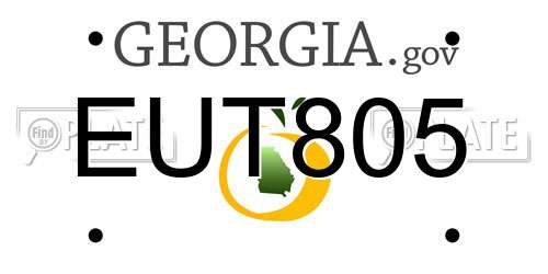EUT805 Georgia License Plate
