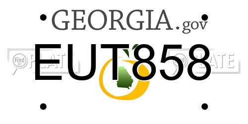 EUT858 Georgia License Plate