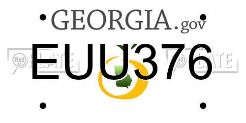 EUU376 Georgia License Plate