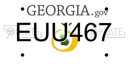 EUU467 Georgia License Plate