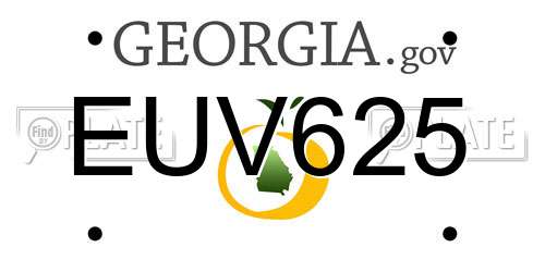 EUV625 Georgia License Plate
