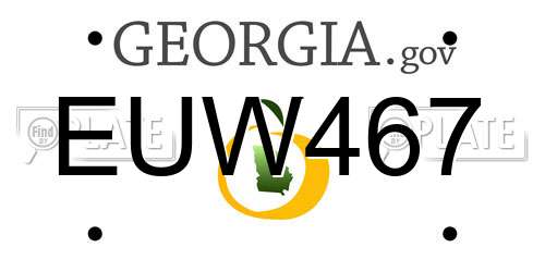 EUW467 Georgia License Plate