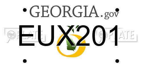 EUX201 Georgia License Plate