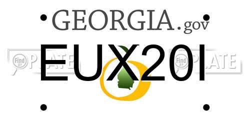 EUX20I Georgia License Plate