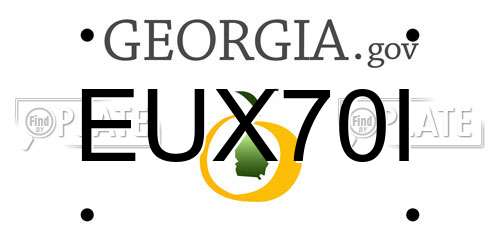EUX70I Georgia License Plate