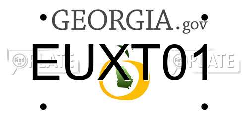 EUXT01 Georgia License Plate