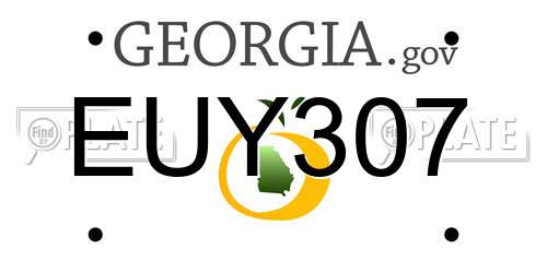 EUY307 Georgia License Plate