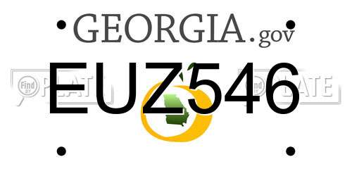 EUZ546 Georgia License Plate