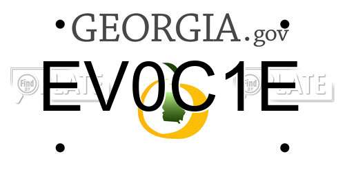 EV0C1E Georgia License Plate