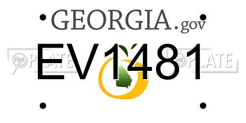 EV1481 Georgia License Plate