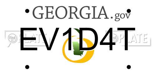 EV1D4T Georgia License Plate