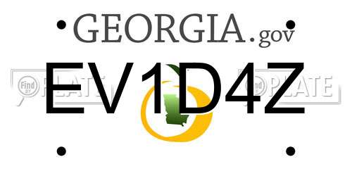 EV1D4Z Georgia License Plate