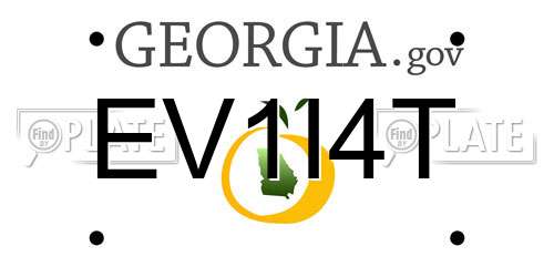 EV1I4T Georgia License Plate