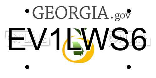 EV1LWS6 Georgia License Plate