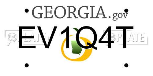 EV1Q4T Georgia License Plate