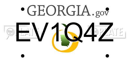 EV1Q4Z Georgia License Plate