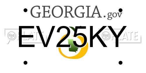 EV25KY Georgia License Plate
