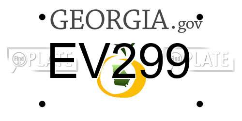 EV299 Georgia License Plate