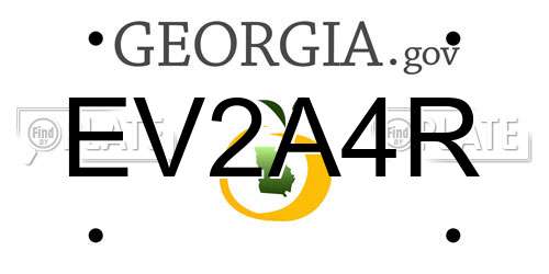 EV2A4R Georgia License Plate