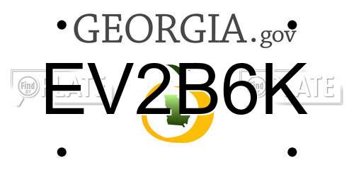 EV2B6K Georgia License Plate