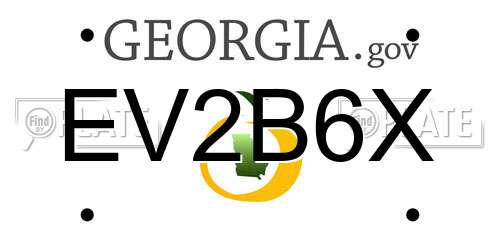 EV2B6X Georgia License Plate