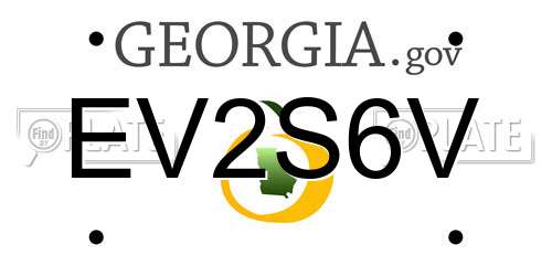 EV2S6V Georgia License Plate