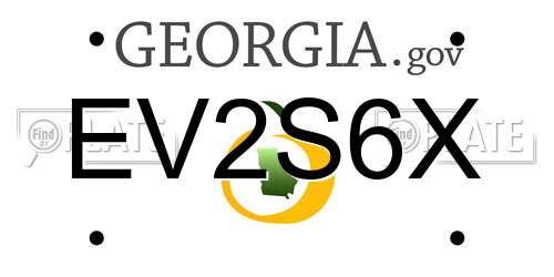 EV2S6X Georgia License Plate