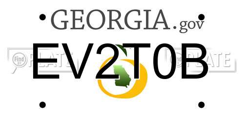 EV2T0B Georgia License Plate