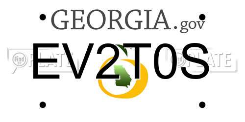 EV2T0S Georgia License Plate