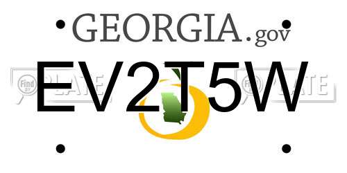 EV2T5W Georgia License Plate