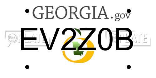 EV2Z0B Georgia License Plate