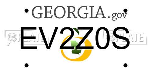 EV2Z0S Georgia License Plate