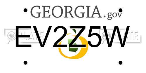 EV2Z5W Georgia License Plate