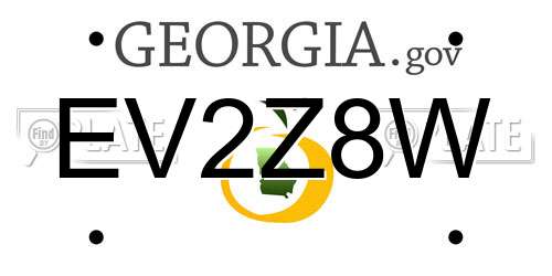 EV2Z8W Georgia License Plate
