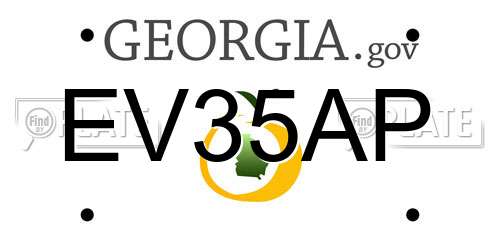 EV35AP Georgia License Plate