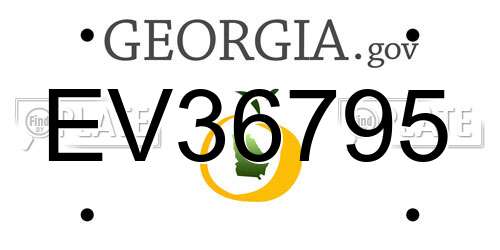 EV36795 Georgia License Plate
